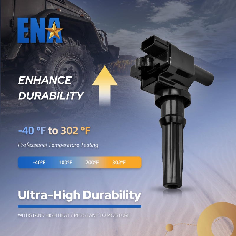 ENA Set of 2 Ignition Coil Pack Compatible with Hyundai Kia 2001-2006 Santa Fe Magentis Optima, 1999 2000 2001 2002 2003 2004 2005 Sonata 2.4L L4 Coils Replacement for UF285 2730138020 5C1155 - Image 3